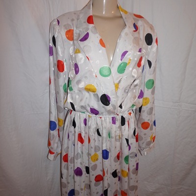 Vintage jellis white polka dot dress size xl