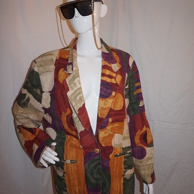 Vintage ormond tan colorful aztec blazer size 1x