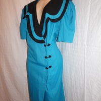 Vintage Hawthrone Plus Turquoise black/ Dress Size 2x - Thumbnail 1