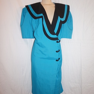 Vintage hawthrone plus turquoise black/ dress size 2x