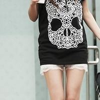 Lace Sexy Skull T-Shirt - Thumbnail 2