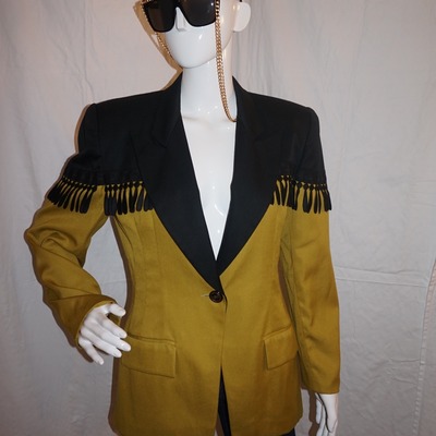 Vintage olive green/black shingle blazer size m