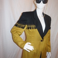 Vintage Olive Green/Black Shingle Blazer Size M - Thumbnail 1