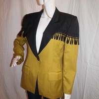 Vintage Olive Green/Black Shingle Blazer Size M - Thumbnail 2