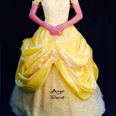 P132 [adult] cosplay beauty and beast princess belle costume tailor made kid adult gown 