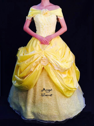 P132 [Adult] COSPLAY beauty and beast princess belle Costume tailor made kid adult GOWN 