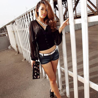 Hollow Out Chiffon Blouse - Thumbnail 2