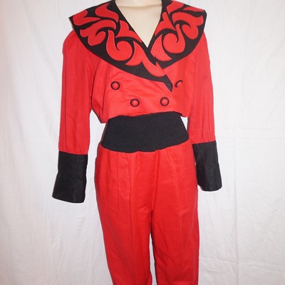Vintage side effects red/black jumper size m