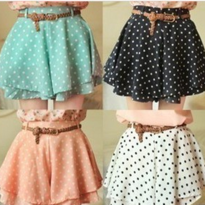 Chiffon polka dot short/skirt - Thumbnail 5