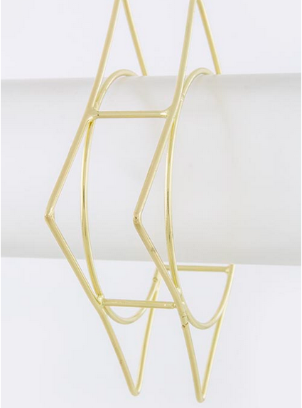 SQURE FRAMED WIRE BANGLE
