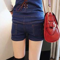 High Waist Vintage Double Breasted Shorts - Thumbnail 4