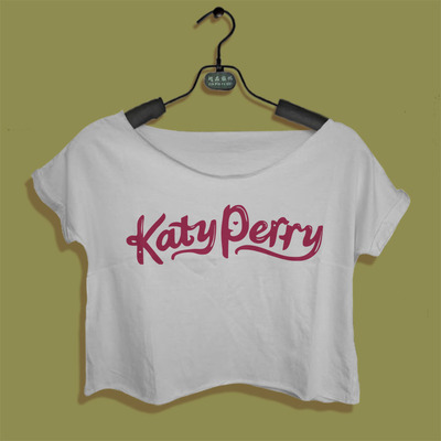 katy perry shirt women's crop tee KP tshirt black white