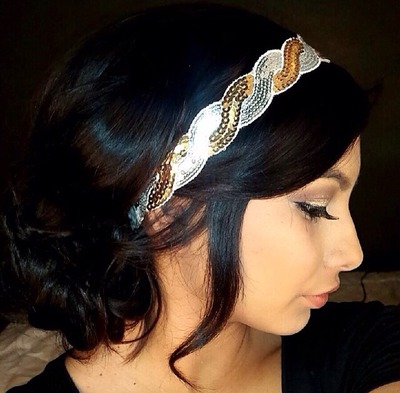 Silver and Gold Sequin Headband