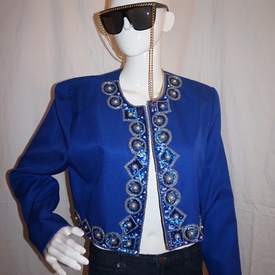 Vintage nah nah collection blue sequins throw size s-m