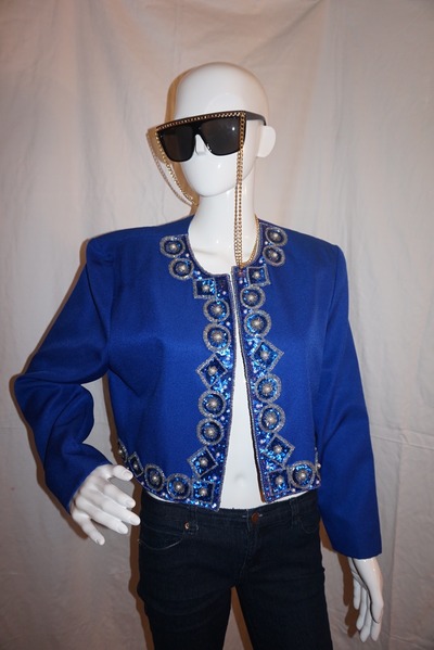 Vintage nah nah collection blue sequins throw size s-m