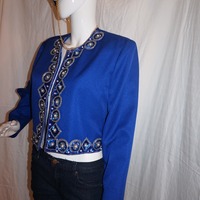 Vintage Nah Nah Collection Blue Sequins Throw Size S-M - Thumbnail 2