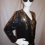 Vintage Petite Illustrations Black/Gold Sequins Top Size S-2
