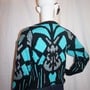 Vintage Apell Barre Black/Turquoise Sweater Size S-3
