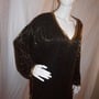 Vintage Nite Line Black/Gold Sequins Top Size 2x-1