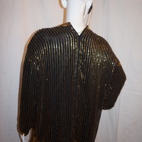 Vintage Nite Line Black/Gold Sequins Top Size 2x - Thumbnail 2