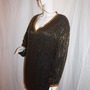 Vintage Nite Line Black/Gold Sequins Top Size 2x-3