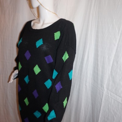 Vintage venezia black color diamond sweater size 1x