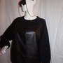 Vintage Jones NY Black Leather Wool Top Size XL-2