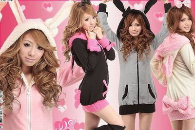 Cute Rabbit Ears Bowtie Hoodies