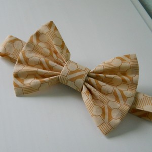 Men's-Teenager-Young Adult-Boys Gold Adjustable Bowtie. Great for photos, weddings, special occasions, every day wear.  - Thumbnail 1