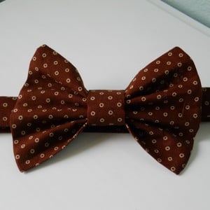 Men's-Teenager-Young Adult-Boys Brown Adjustable Bowtie. Great for photos, weddings, special occasions, every day wear.  - Thumbnail 2
