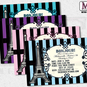 Paris Invitations, Paris Party, Paris Birthday, Sweet 16 Invitations, Paris Invitation, Paris Invite, Paris Invites