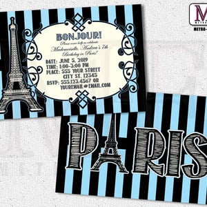 Paris Invitations, Paris Party, Paris Birthday, Sweet 16 Invitations, Paris Invitation, Paris Invite, Paris Invites - Thumbnail 4