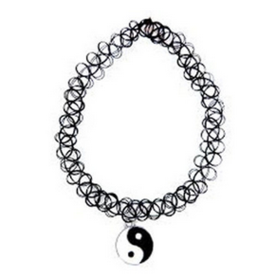 Yin yang tattoo choker