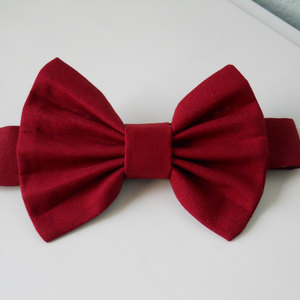 Mens-Teenager-Young Adult-Boys Dark Red/Burgandy Adjustable Bowtie. Great for photos, weddings, special occasions, every day wear. - Thumbnail 2