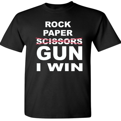 Rock, paper, gun t-shirt # 236
