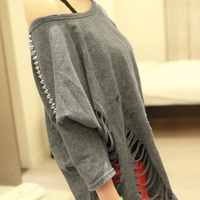 Rivet Cut Out Hollow Shirt - Thumbnail 3