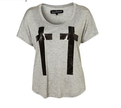 Double Cross Prints Shirt Grey