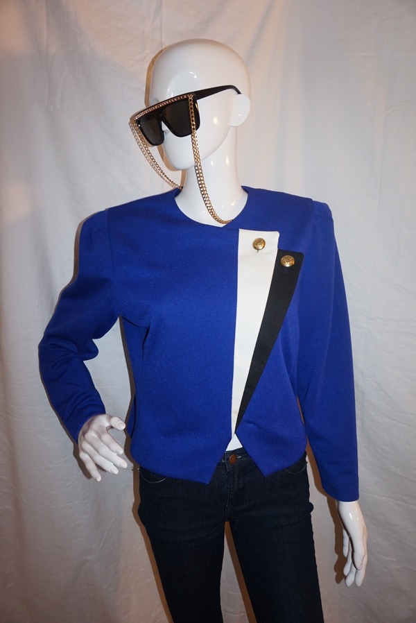 Vintage Leslie Fay Blue Top Size L 