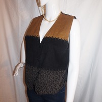 Vintage Paul Harris Brown Black Vest Size S - Thumbnail 2