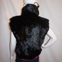 Vintage Black Rabbit Fur Reversible Vest Size M -3