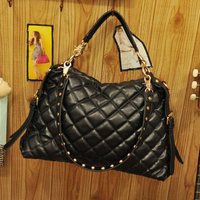 Studded Quilted Shoulder Bag - Thumbnail 1