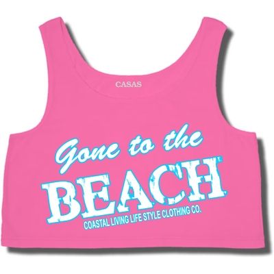 Gone To The Beach Ladies Crop Tank # 726
