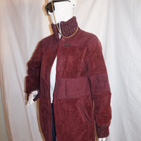 Vintage FoxLand Burgundy Coat Size S-M - Thumbnail 2