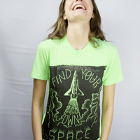 Find Your Space T-shirt - Neon Green - Thumbnail 1