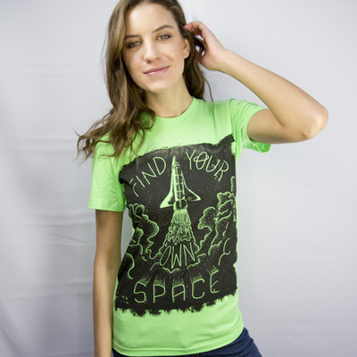 Find your space t-shirt - neon green