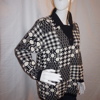 Vintage Bleyle Black white Sweater Size 1x - Thumbnail 1