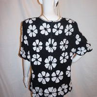 Vintage Stenay Black/White Sequins Top Size 1x - Thumbnail 3