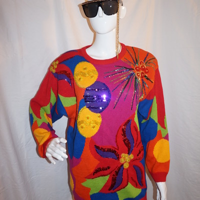 Vintage i.b. diffusion colorful sequins sweater size 1x