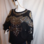 Vintage Bonnie Boerer Silver Beaded Sweater Size 2x-1