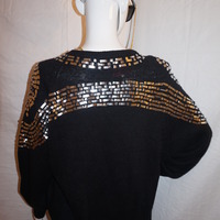 Vintage Bonnie Boerer Silver Beaded Sweater Size 2x - Thumbnail 3